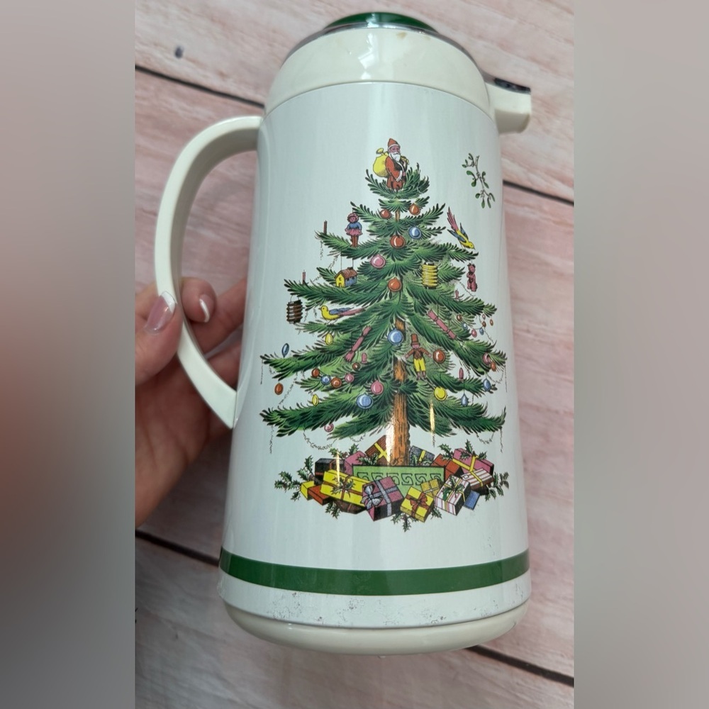 Spode Christmas Tree Insulated Thermal Carafe Thermos Pot Coffee Tea Hot Water - Picture 6 of 8